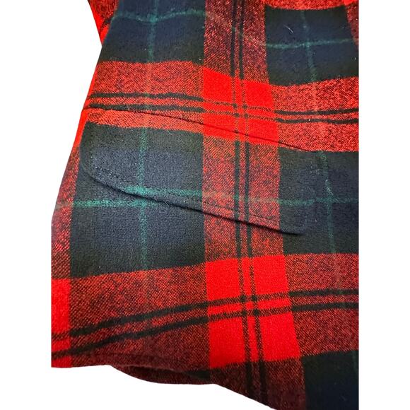 PENDLETON Vintage Virgin Wool Vest Men's Medium Red Tartan Plaid Christmas Vest - Picture 6 of 8